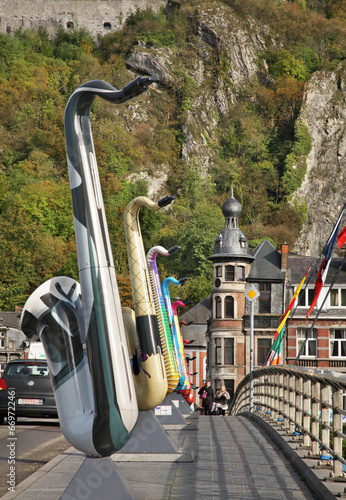 Obraz na płótnie Bridge over the River Mouze in Dinant. Belgique w salonie