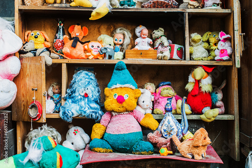 фотографія many old ragged toys