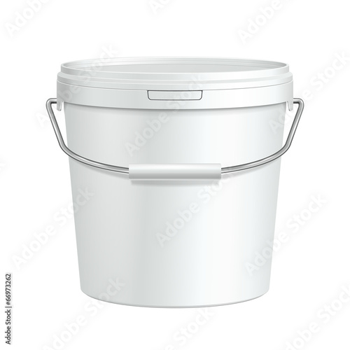 White Tall Tub Paint Plastic Bucket Container