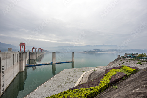 Three Gorges Dam along the Yangtze River in China photo