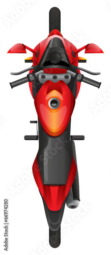 A topview of a motor bike