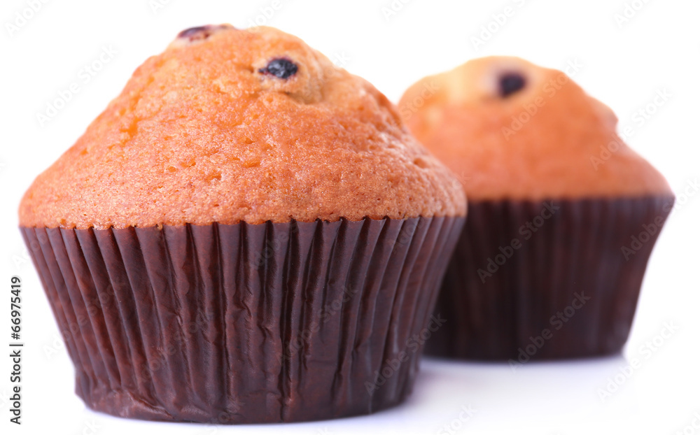 Blueberry muffins isolated on white Blueberry muffins isolated on white