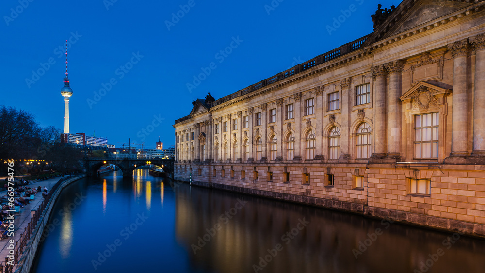 The Museum Island in Berlin at night