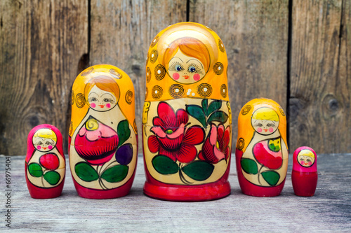 Babushkas or matryoshkas dolls. photo