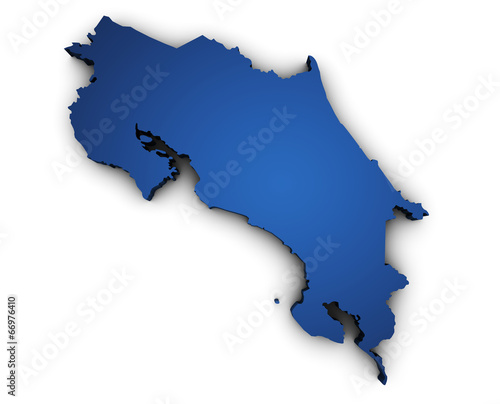 Map Of Costa Rica 3d Shape