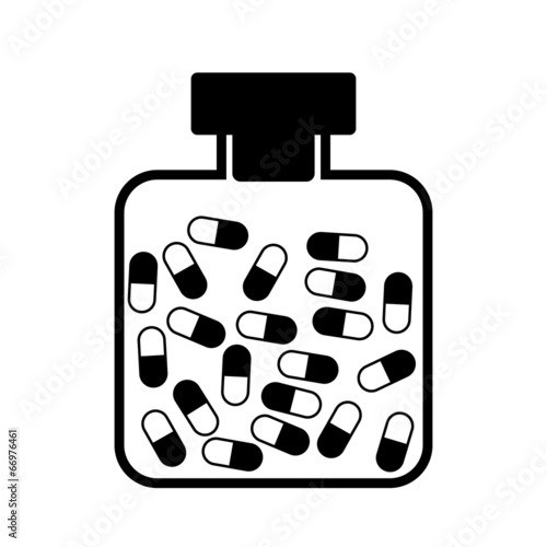 Bottle with a medicine tablets