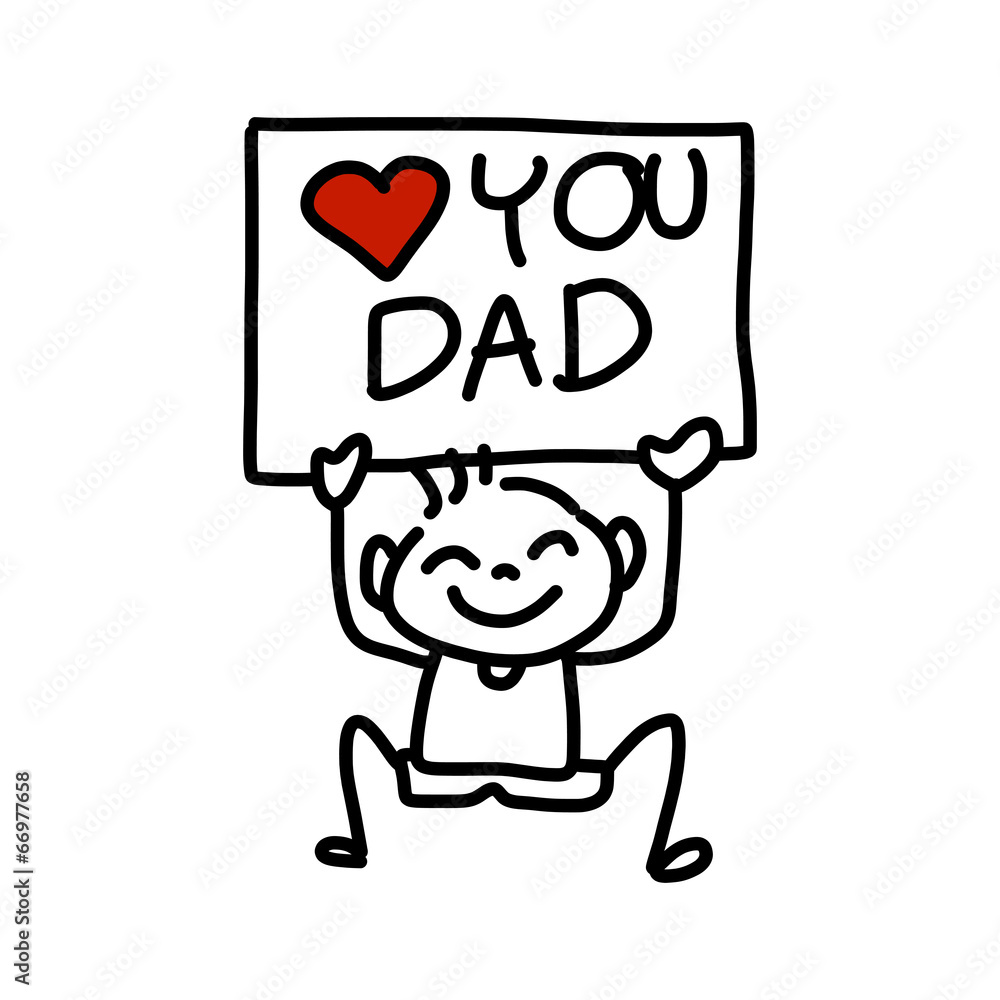 Happy Father's Day cartoon hand drawing Happy Father's Day cartoon hand drawing