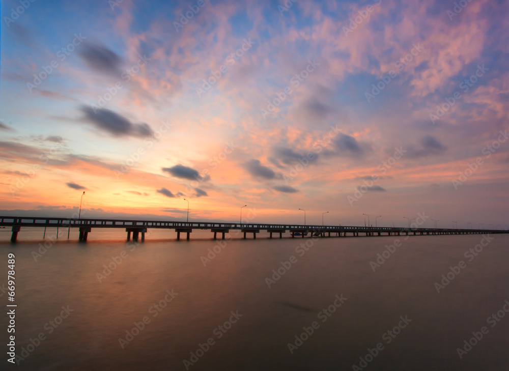 Sunset a bridge