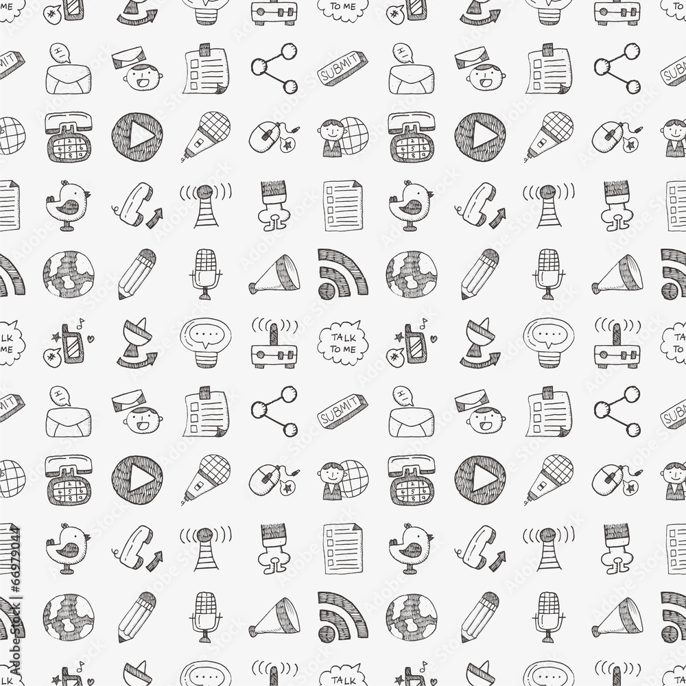 seamless doodle communication pattern seamless doodle communication pattern