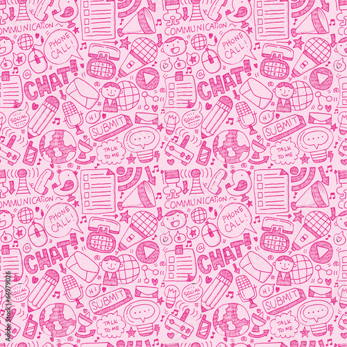 seamless doodle communication pattern