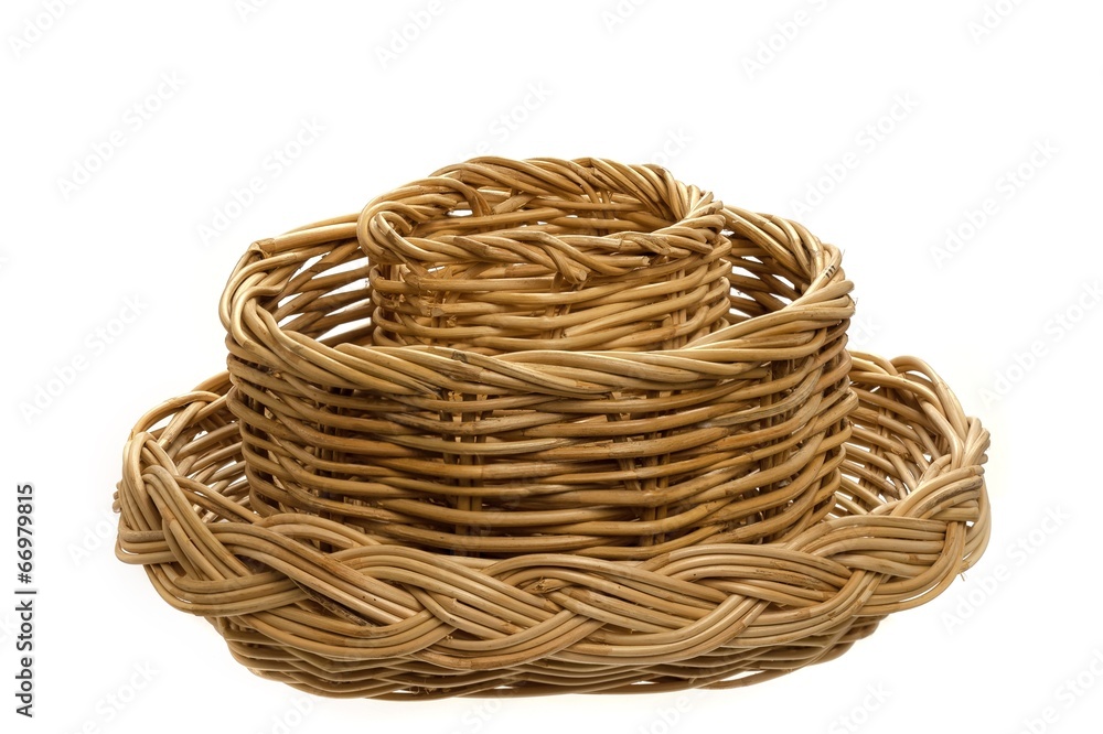 Obraz premium three difference size basket on a white background