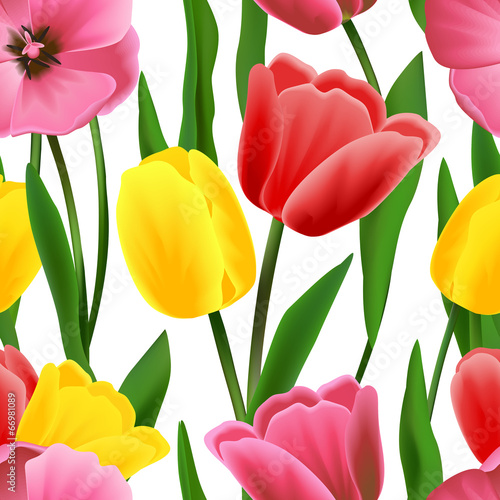 Fototapeta Naklejka Na Ścianę i Meble -  Tulip pattern seamless