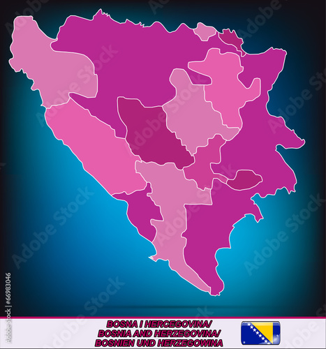 Grenzkarte von Bosnien-Herzegowina