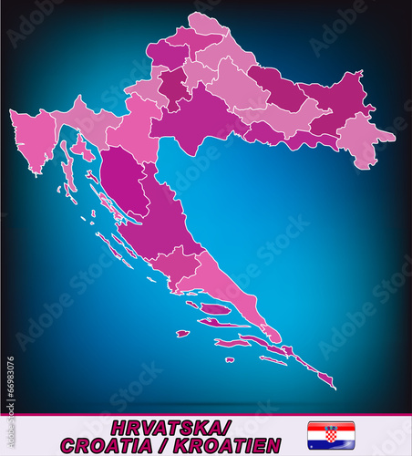 Grenzkarte von Kroatien