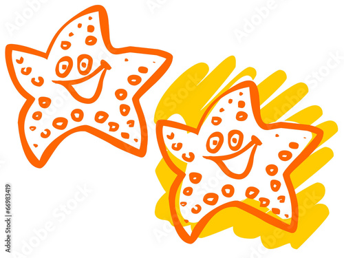 Photography Cartoon illustration of a fanny starfish.