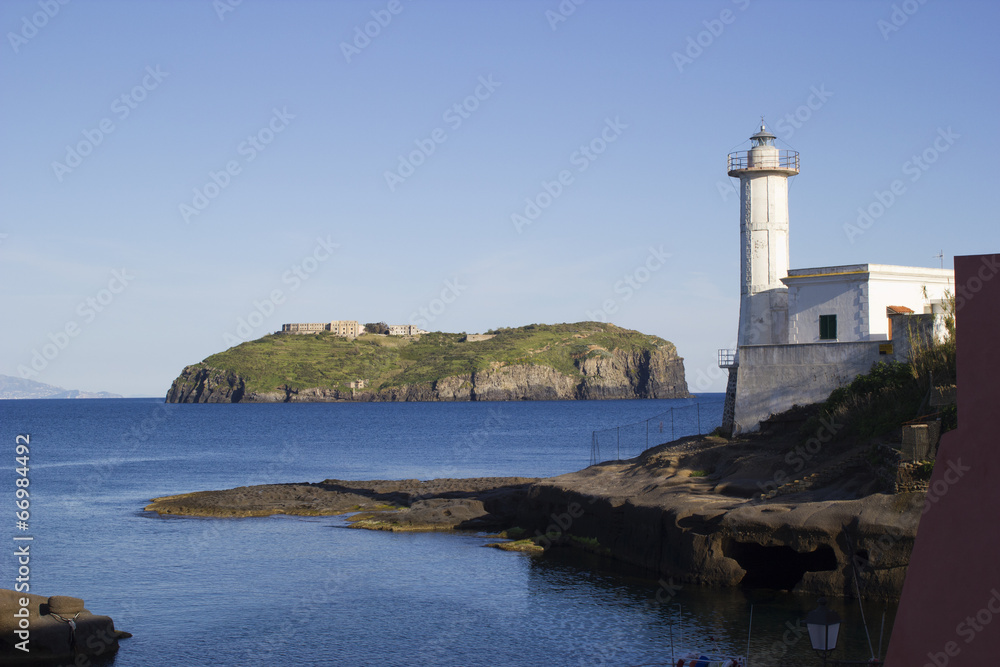 santo stefano island and lighthouse of ventotene