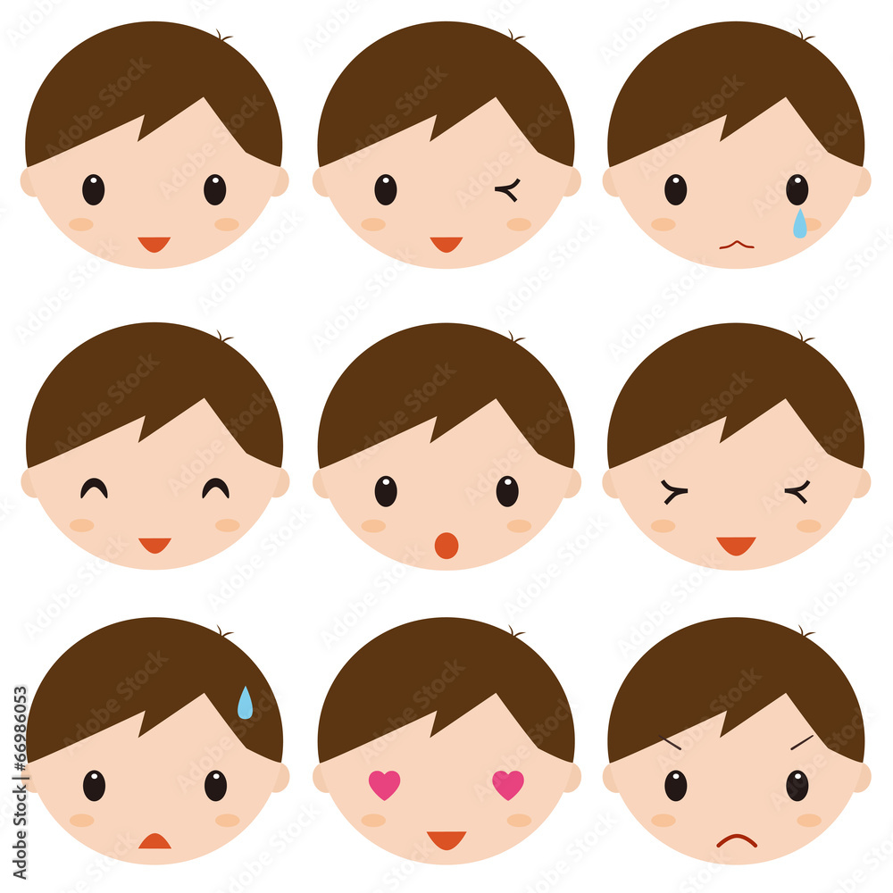 男の子　表情　アイコン