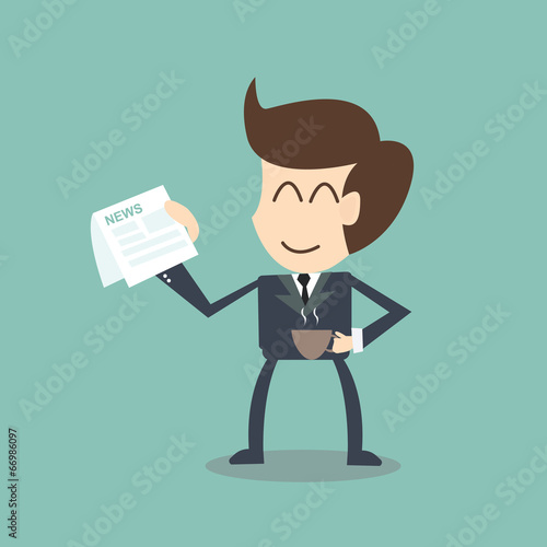 Happy businessman to getting a job or having a good news