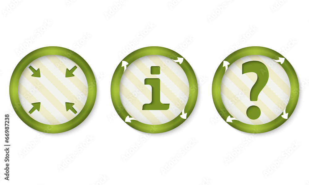 set of three icons with symbols set of three icons with symbols