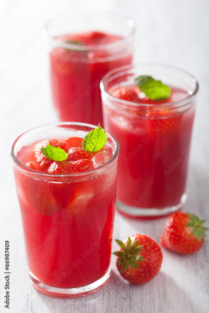 strawberry juice with mint. summer drink strawberry juice with mint. summer drink