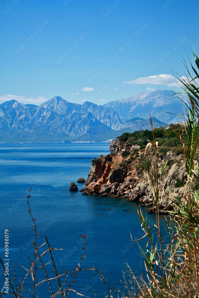 Turcja Antalya góry morze klif niebo