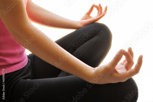 Girl making yoga exercise