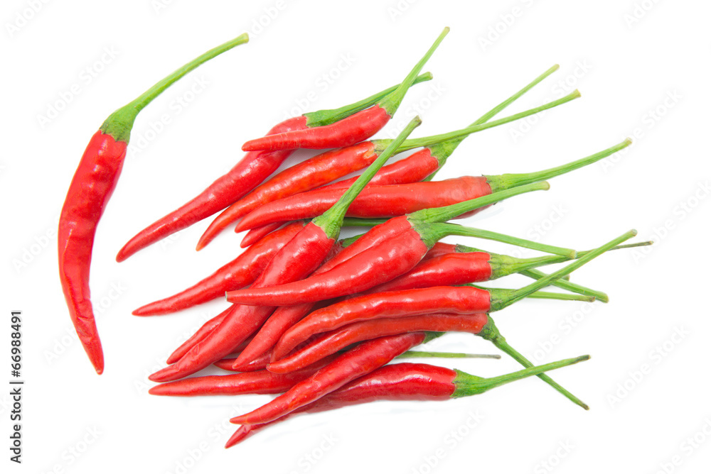 red chilies on white background red chilies on white background