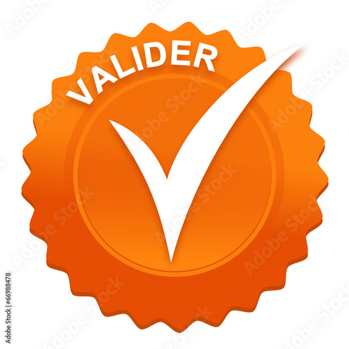 valider sur bouton web denté orange