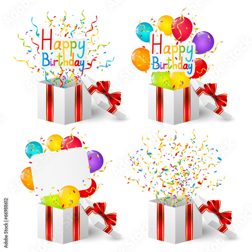 Set of Birthday gift boxes