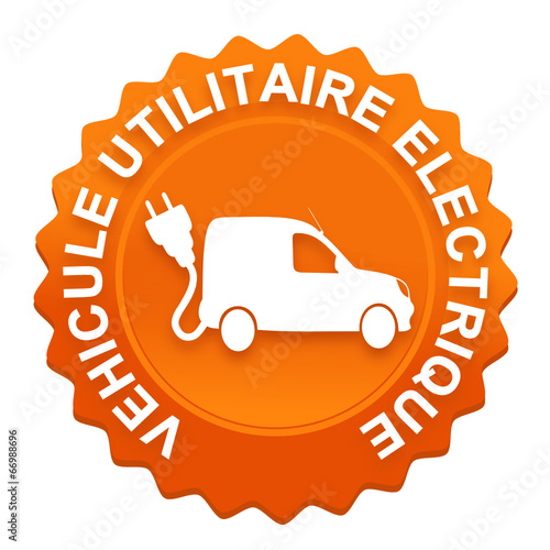 véhicule utilitaire électrique sur bouton web denté orange