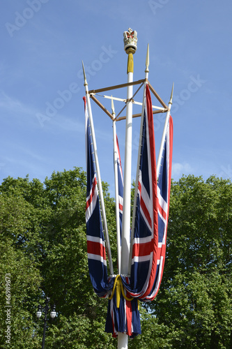 British Union Flags on The Mall. London. England