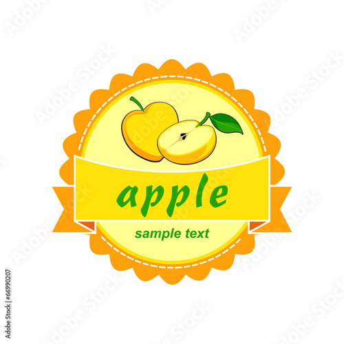 Apple vector label design.