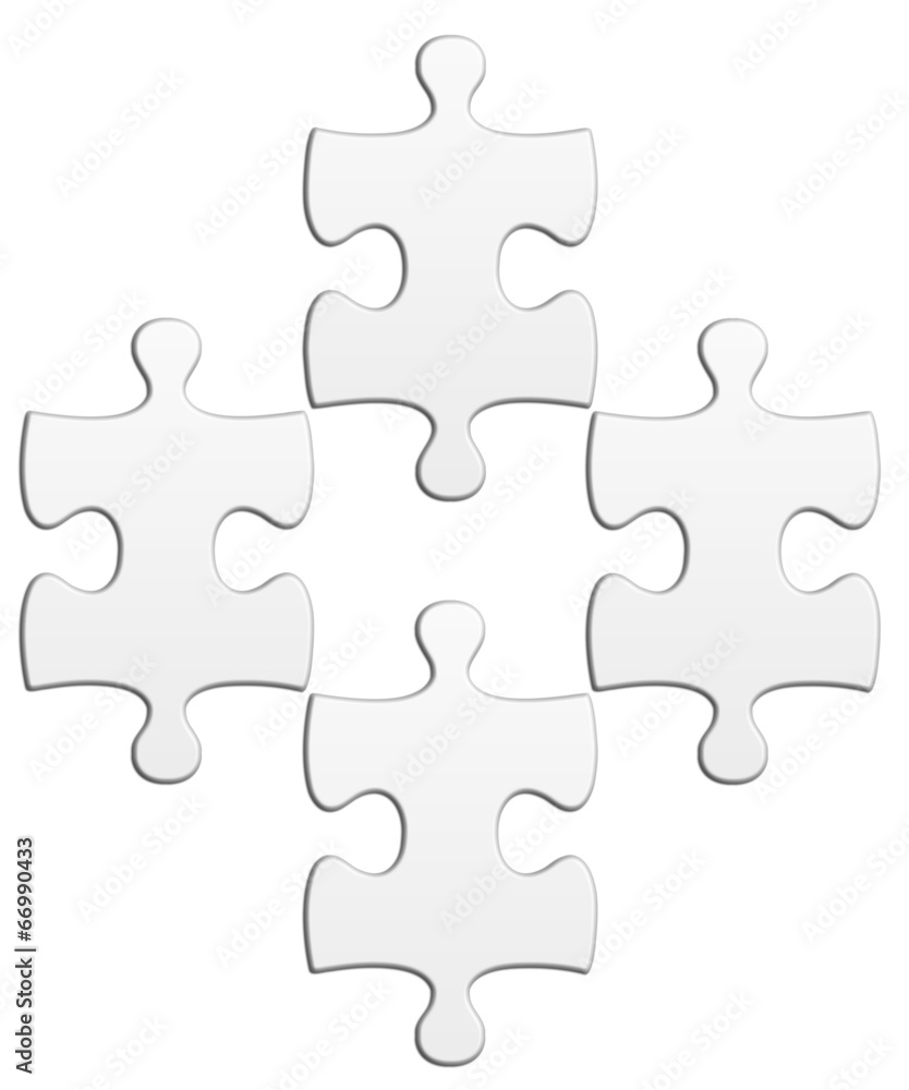 quatre pièces blanches de puzzle quatre pièces blanches de puzzle
