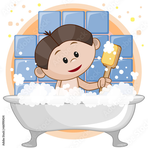Cute boy in the bathroom