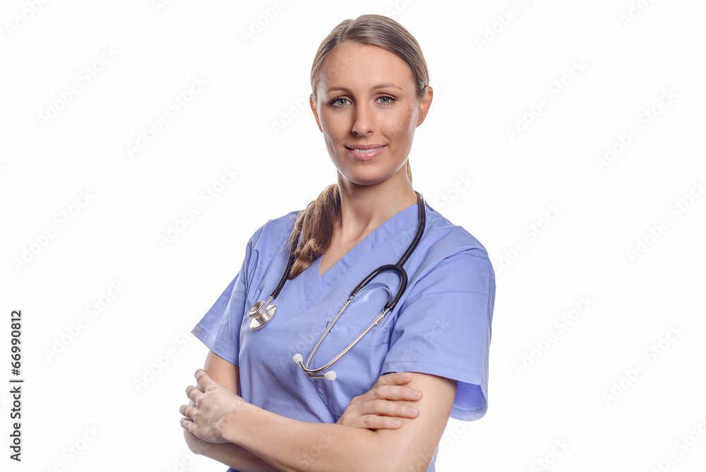 Freundliche Krankenschwester in Uniform Freundliche Krankenschwester in Uniform