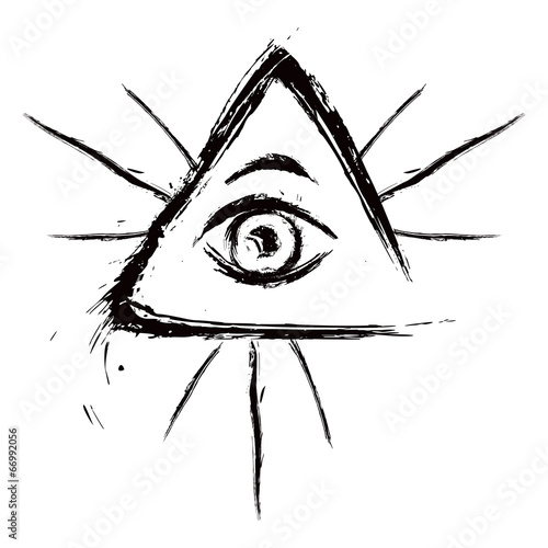 Eye of Providence symbol created in grunge style