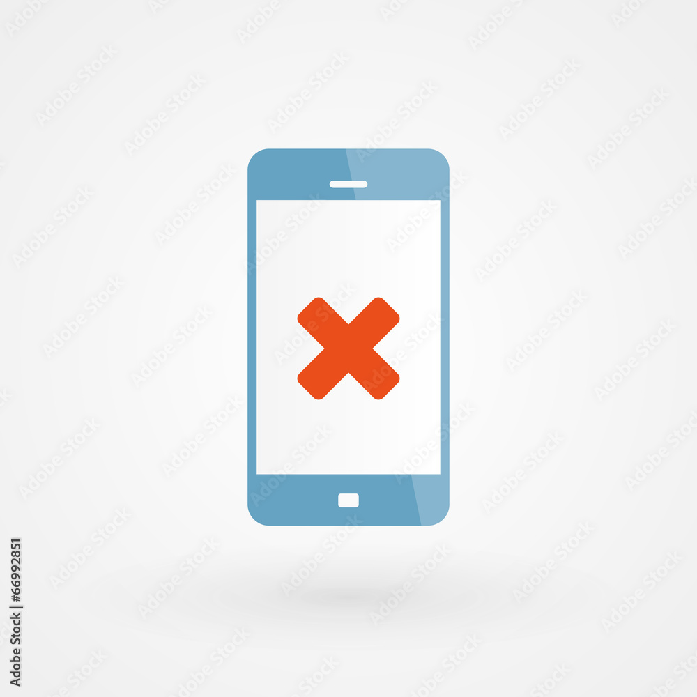 Smartphone and wrong icon Smartphone and wrong icon