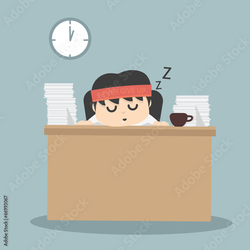 businessman falling asleep