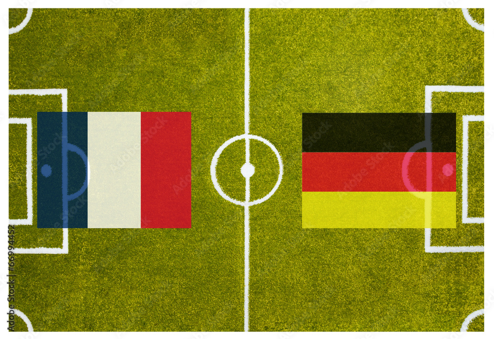 Fototapeta premium WM 2014 Viertelfinale Frankreich gegen Deutschland