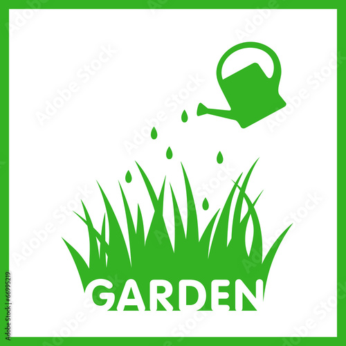 Garden sign with grass.