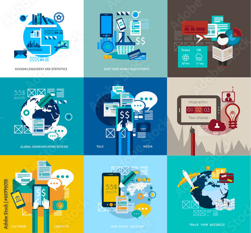 Flat Style UI Icons to use for your business project,