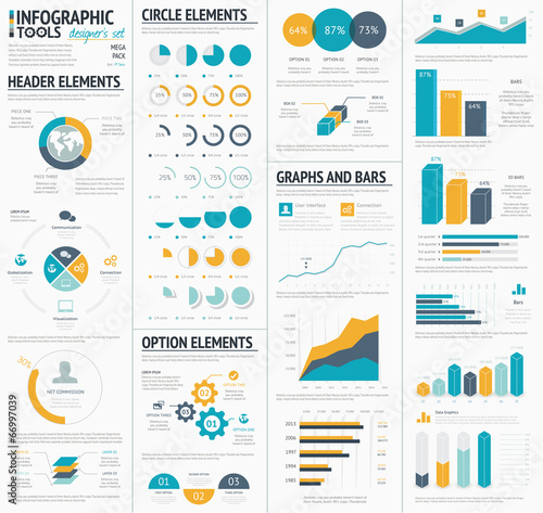 Large infographic vector elements template designers collection photo