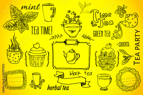 tea and sweets - doodles collection