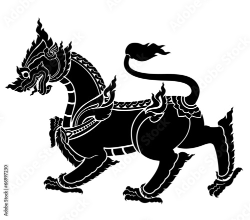 Fototapeta Naklejka Na Ścianę i Meble -  Thai art lion or sigha