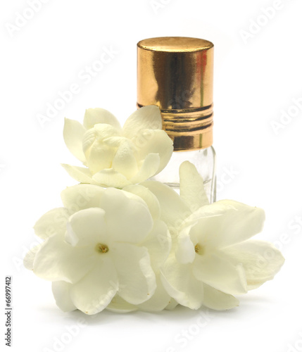 Jasmine flower with essence bottle