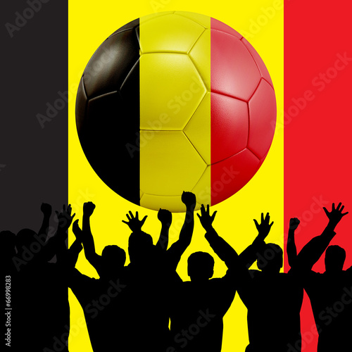 Mass cheering with Belgium Soccer ball