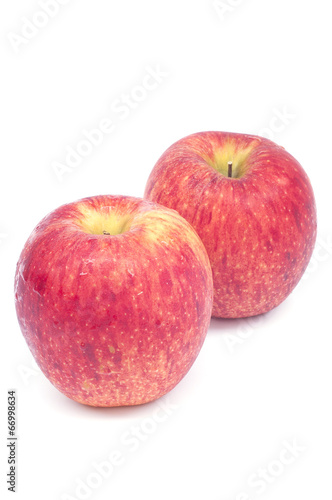 Fresh red apple isolated on white background.