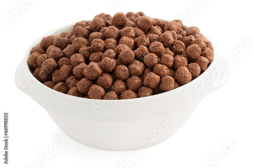 cereal chocolate balls on white