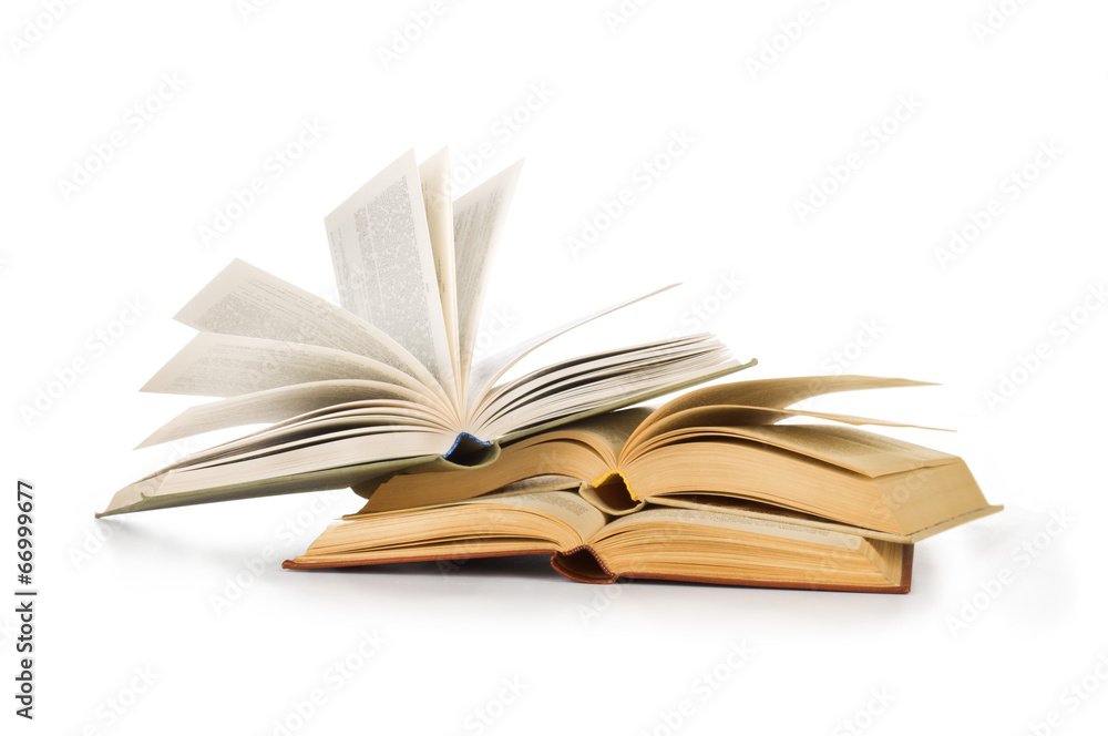 open book on white background open book on white background