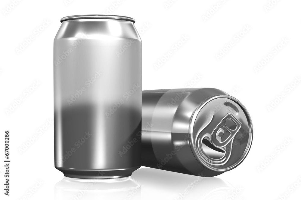 Closed and opened soda cans Closed and opened soda cans